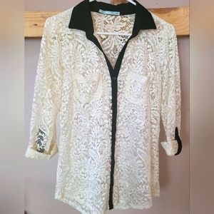 Maurices Lace Button-Up Shirt